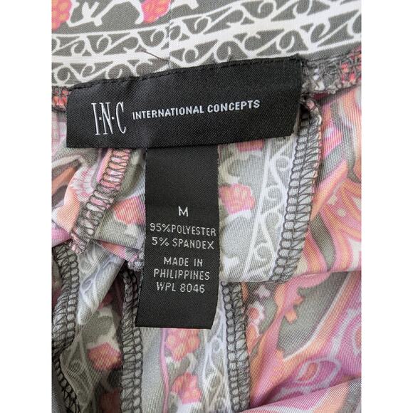 INC Fairy‎ Wimsy Pink Paisley Rhinestone Asymmetric Coquette Midi Skirt Size M - Picture 5 of 8